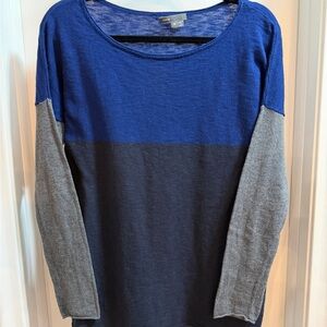 Vince Blue and Gray Colorblock Lightweight Sweater. M 100% cotton